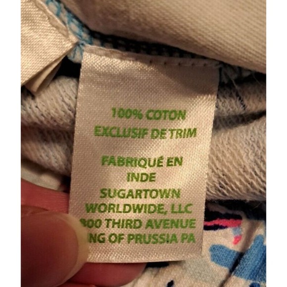 LILLY PULITZER Emora Knit Pant Small Sailboat Catamaran Blue Pink Print 008286 - Picture 12 of 14